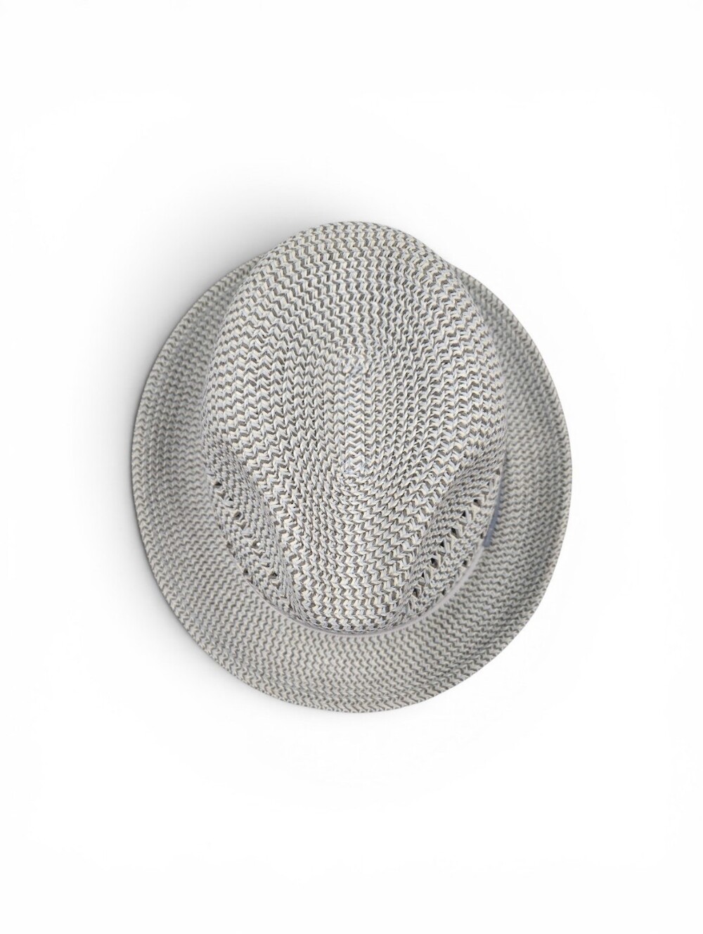 STACY ADAMS "ASHER" GREY PAPER BRAIDED STRAW FEDORA STYLE HAT. 11817 - Picture 5 of 7